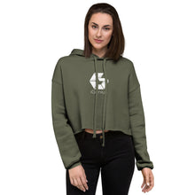 Load image into Gallery viewer, Crop Hoodie with White Logo