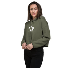 Load image into Gallery viewer, Crop Hoodie with White Logo