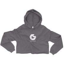 Load image into Gallery viewer, Crop Hoodie with White Logo