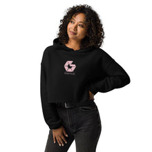 Load image into Gallery viewer, Crop Hoodie with Pink Logo
