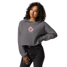 Load image into Gallery viewer, Crop Hoodie with Pink Logo
